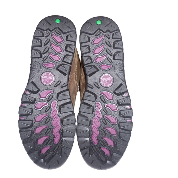 NWOT Timberland Women’s Mt Maddsen Mid Waterproof Hiking Boots Brown/Purple - Picture 3 of 4